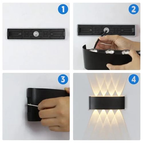 Applique Murale Extérieure LED Moderne Up Down Applique Murale Extérieure Chambre à Coucher Couloir