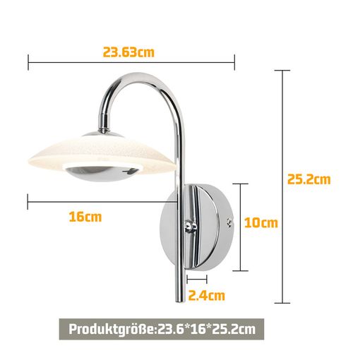 Applique Murale LED Intérieure 3000k 7w Blanc Chaud Mur Couloir