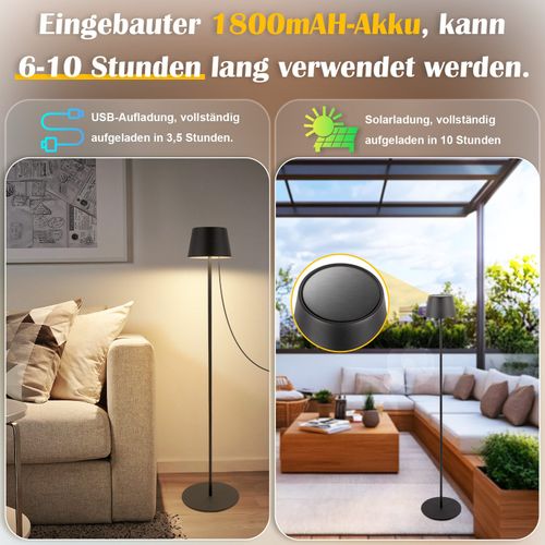 Lampadaire LED  Noir lampadaire sur pied Solaire d'extérieur Pour Jardin Salon