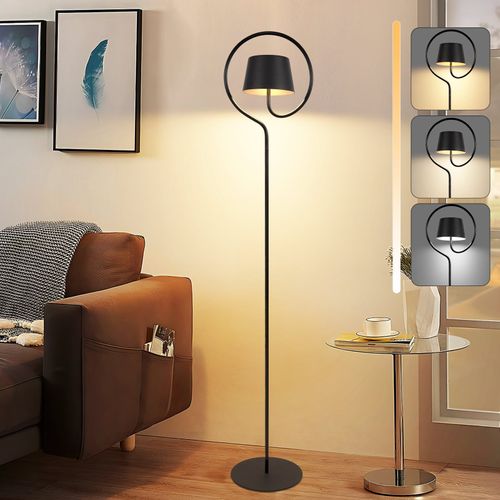 Lampadaire LED Solaire d'extérieur Noir lampadaire salon Tactile à Intensité Pour Chambre
