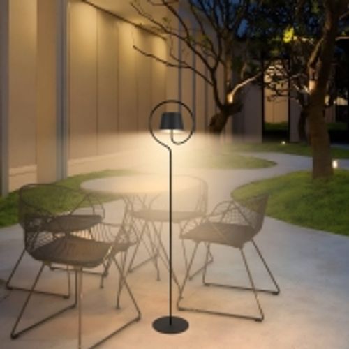 Lampadaire LED Solaire d'extérieur Noir lampadaire salon Tactile à Intensité Pour Chambre