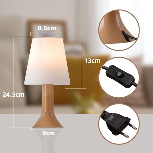 Lampe De Table Blanche Avec Câble - E14 Lampe De Table Kaki Lot De 2 Petite
