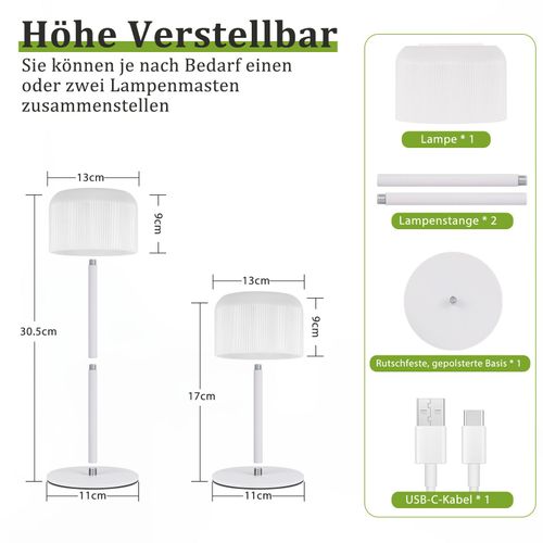 Lampe de Table Tactile à Intensité Variable LED 1.9w 3000k - 6500k pour Bureau