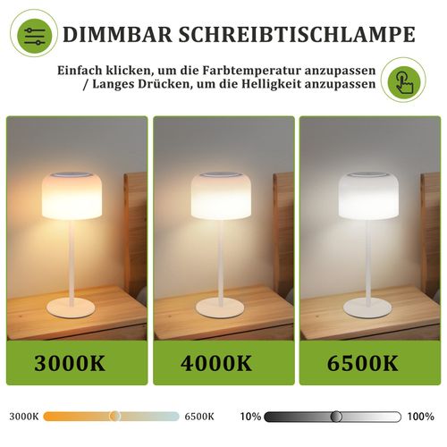 Lampe de Table Tactile à Intensité Variable LED 1.9w 3000k - 6500k pour Bureau
