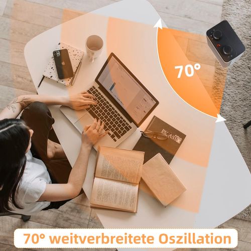 Radiateur Soufflant 1500w Oscillation à 70° Avec 3 Modes