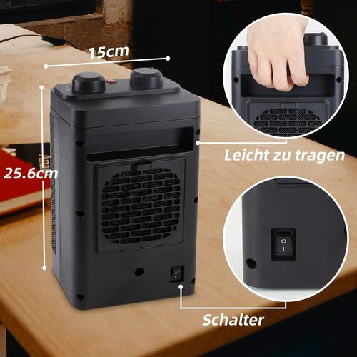 Radiateur Soufflant 1500w Oscillation à 70° Avec 3 Modes