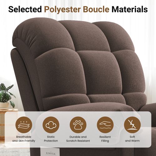Fauteuil Relax Électrique En Velours Teddy Avec USB,anti-statique Avec Repose Pieds,marron