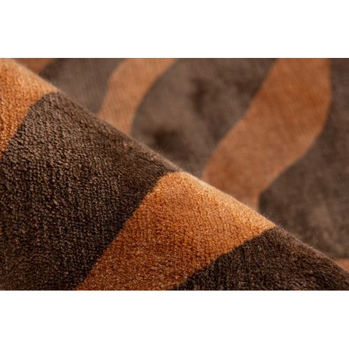 Tapis Moderne Fait Main Zebra En Viscose - Marron - 200x290 Cm