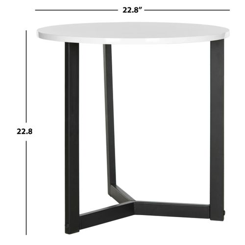 Table D'appoint Genoveva Noir/blanc Bois Embouti 58 X 58 X 58 Cm