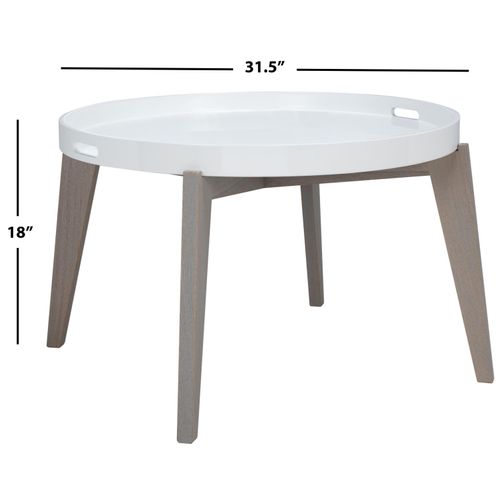 Tables D'appoint Leonor Gris/blanc Bois Embouti 71 X 71 X 45 Cm