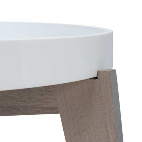 Tables D'appoint Leonor Gris/blanc Bois Embouti 71 X 71 X 45 Cm