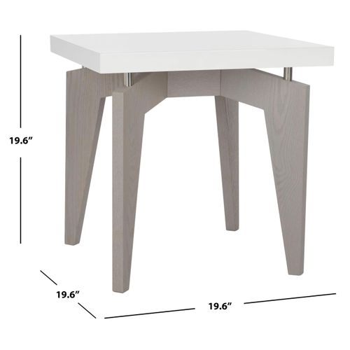 Table D'appoint Mossie Gris/blanc Bois Embouti 50 X 50 X 50 Cm
