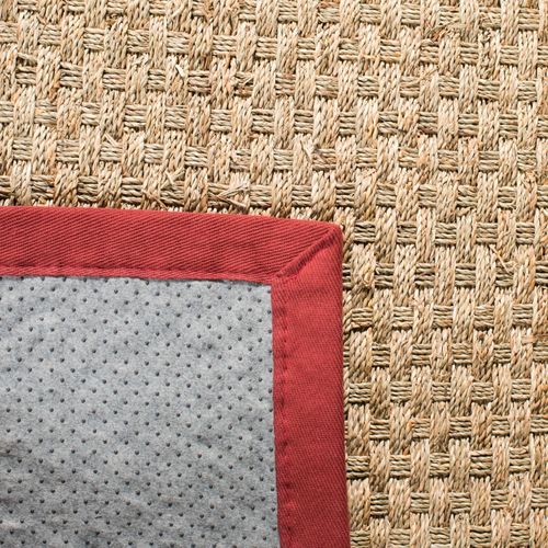Tapis Natural Fiber 183 X 274 Cm Fibre Naturelle Roselyn Naturel/rouge Bordeaux