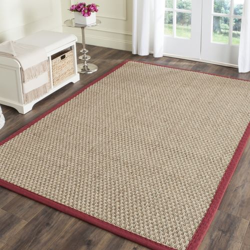 Tapis Natural Fiber 183 X 274 Cm Fibre Naturelle Roselyn Naturel/rouge Bordeaux