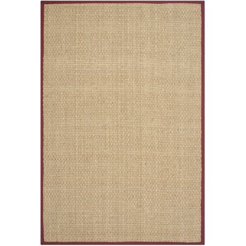 Tapis Natural Fiber 183 X 274 Cm Fibre Naturelle Roselyn Naturel/rouge Bordeaux
