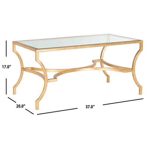 Table Basse Vira Doré Fer/verre 94 X 51 X 43 Cm