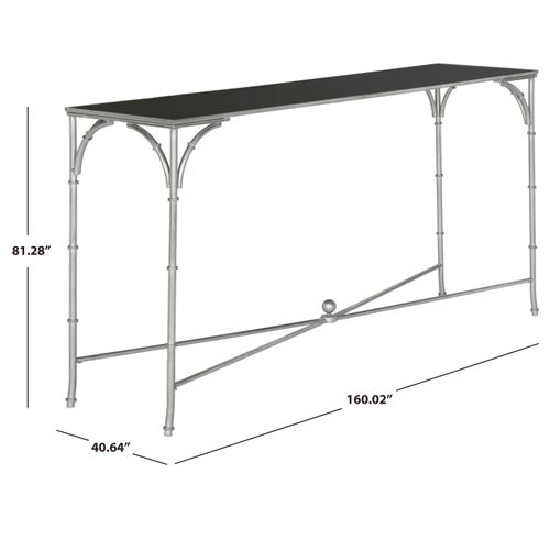 Consoles Vennie Noir Fer/verre 160 X 40 X 81 Cm