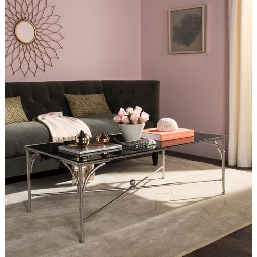 Tables Basses Zettie Noir Fer/verre 127 X 66 X 45 Cm