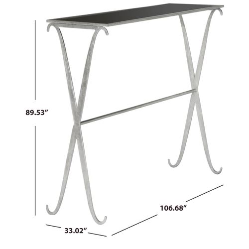 Consoles Pearly Noir Fer/verre 106 X 33 X 89 Cm