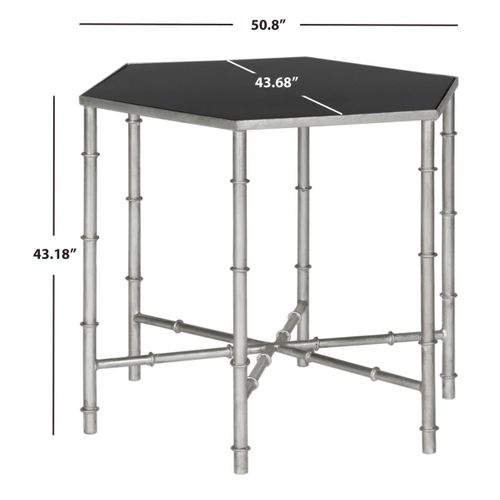 Table D'appoint Bea Noir Fer/verre 50 X 43 X 43 Cm