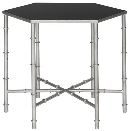 Table D'appoint Bea Noir Fer/verre 50 X 43 X 43 Cm