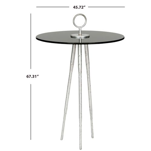 Table D'appoint Deetta Noir Fer/verre 46 X 46 X 67 Cm