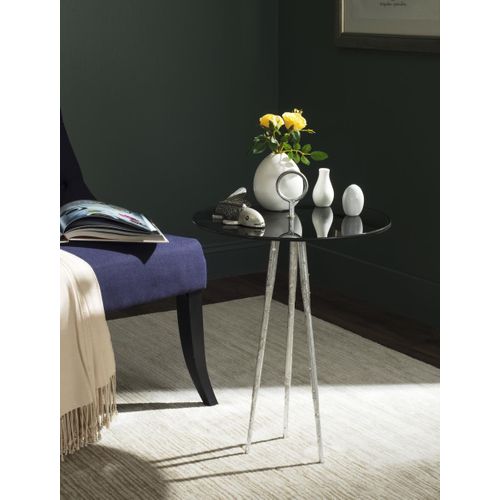 Table D'appoint Deetta Noir Fer/verre 46 X 46 X 67 Cm