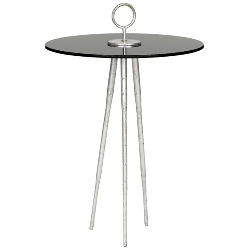 Table D'appoint Deetta Noir Fer/verre 46 X 46 X 67 Cm