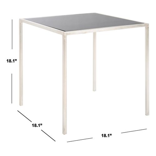 Table D'appoint Elberta Noir Fer/verre 46 X 46 X 46 Cm