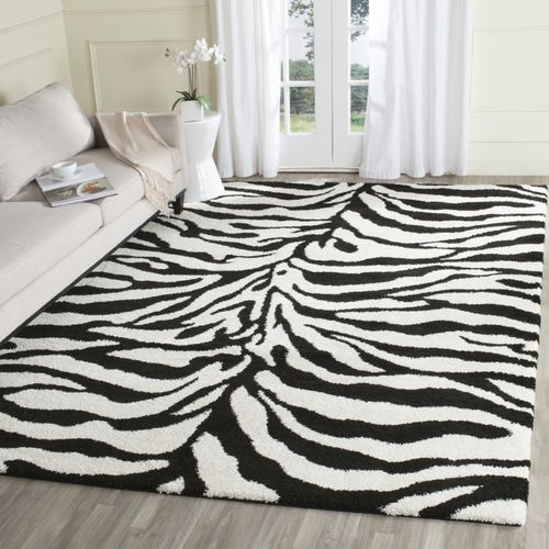 Tapis Floride Shag 274 X 366 Cm Shag Nottington Ivoire / Noir