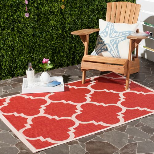 Tapis Cour 122 X 170 Cm Treillis Jojo Rouge