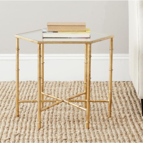 Table D'appoint Bea Or Fer/verre 51 X 44 X 43 Cm