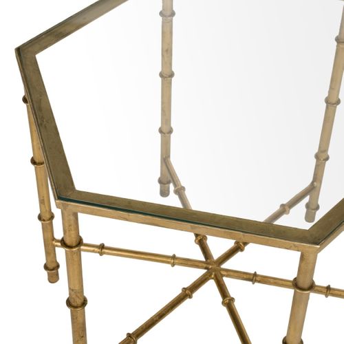 Table D'appoint Bea Or Fer/verre 51 X 44 X 43 Cm