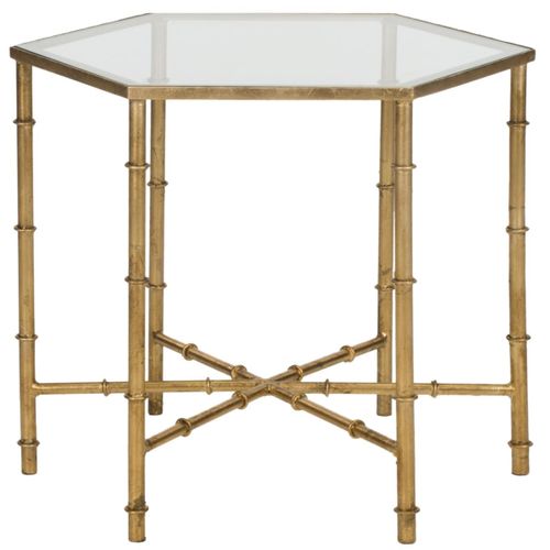 Table D'appoint Bea Or Fer/verre 51 X 44 X 43 Cm
