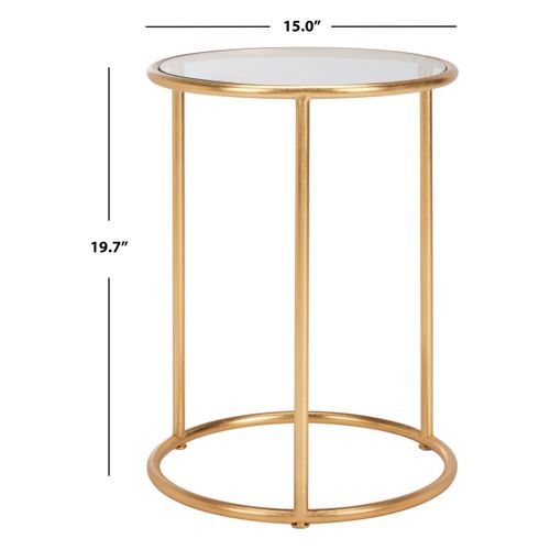 Table D'appoint Corene Or Fer/verre 38 X 38 X 50 Cm