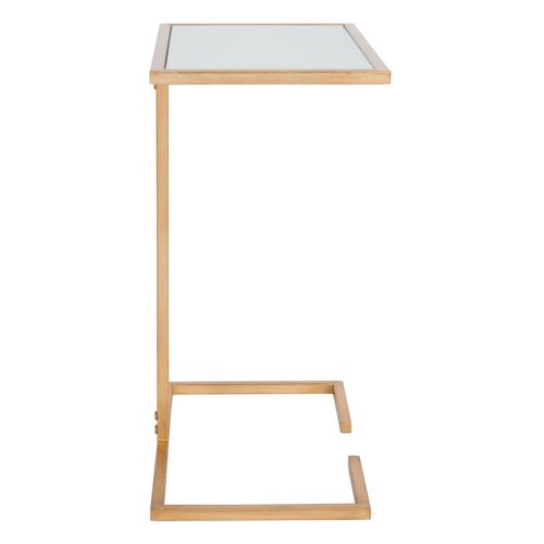 Table D'appoint Frederica Blanc/or Fer/verre 41 X 26 X 53 Cm
