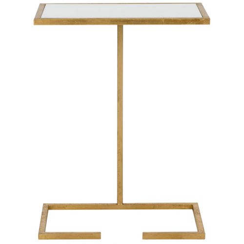 Table D'appoint Frederica Blanc/or Fer/verre 41 X 26 X 53 Cm