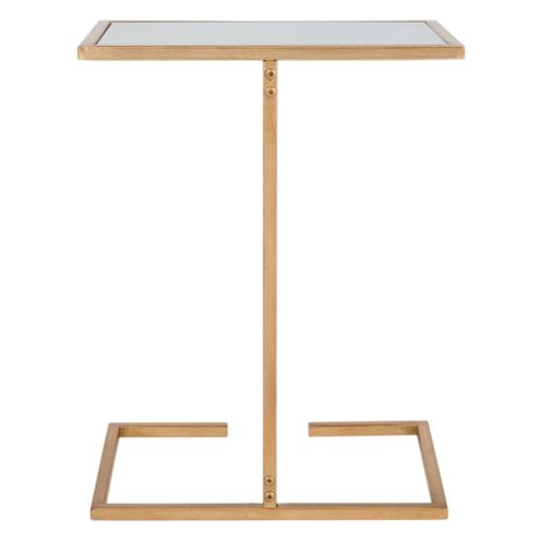 Table D'appoint Frederica Blanc/or Fer/verre 41 X 26 X 53 Cm