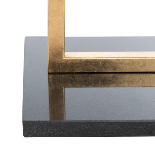 Table D'appoint Laney Noir/or Fer/marbre 32 X 32 X 59 Cm