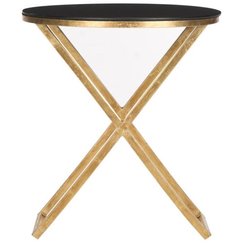 Table D'appoint Milly Noir/or Fer/verre 51 X 51 X 58 Cm