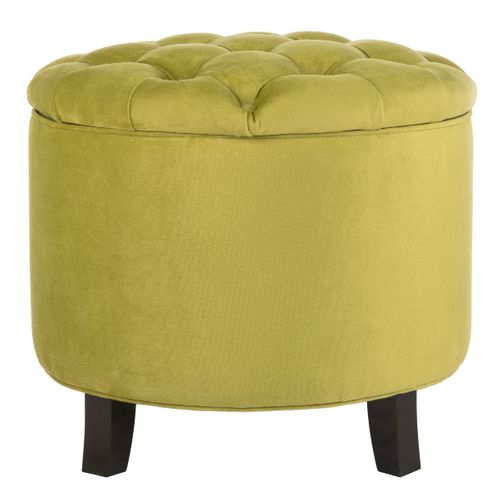 Pouf Cathy Vert Bois De Chene 53 X 53 X 50 Cm