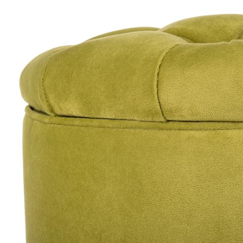 Pouf Cathy Vert Bois De Chene 53 X 53 X 50 Cm
