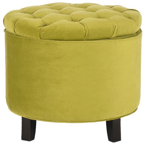 Pouf Cathy Vert Bois De Chene 53 X 53 X 50 Cm