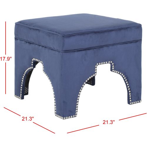 Pouf Thomasina Bleu Marine Contreplaque 54 X 54 X 45 Cm