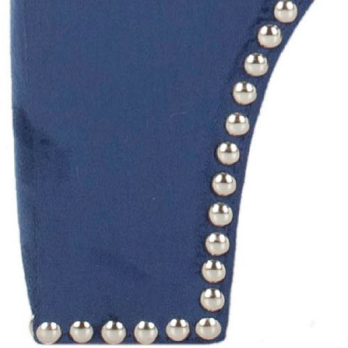 Pouf Thomasina Bleu Marine Contreplaque 54 X 54 X 45 Cm