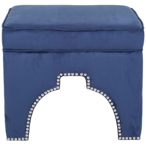 Pouf Thomasina Bleu Marine Contreplaque 54 X 54 X 45 Cm