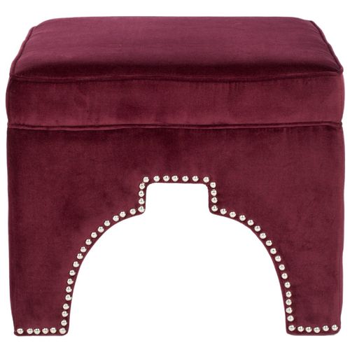 Pouf Thomasina Rouge Contreplaque 54 X 54 X 45 Cm