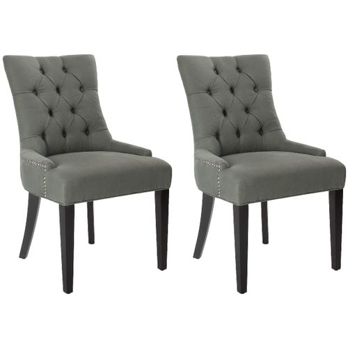 Chaises De Salle à Manger Saundra Lot De 2 Gris Fonce Bois De Bouleau