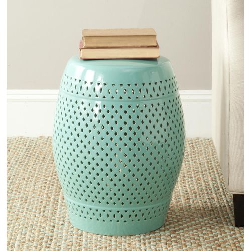 Tabouret De Jardin Barbra Bleu Ceramique 35 X 35 X 47 Cm