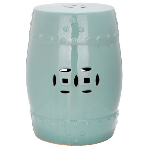 Tabouret De Jardin Denise Bleu Ceramique 33 X 33 X 46 Cm